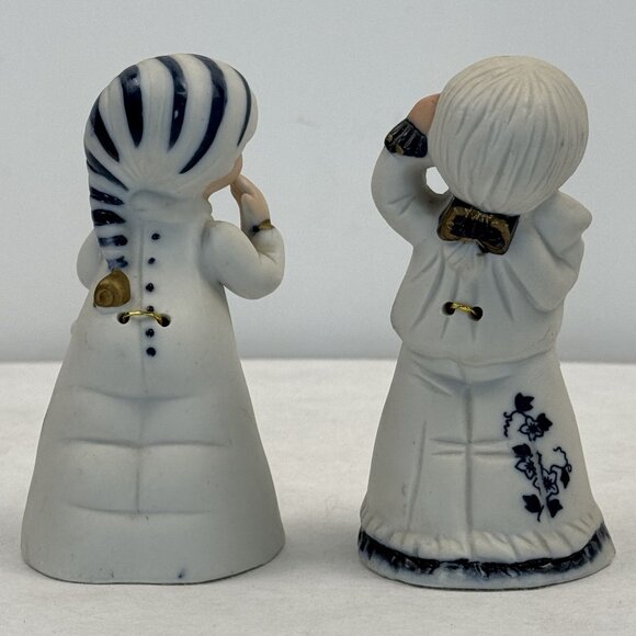 Set of 2 Vintage Jasco Royal Majestic Bell Porcelain Bisque Girl Figurine Blue - Picture 5 of 16
